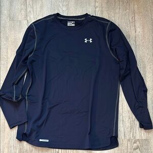 Under Armour Coldgear Navy Long Sleeve Shirt; XL